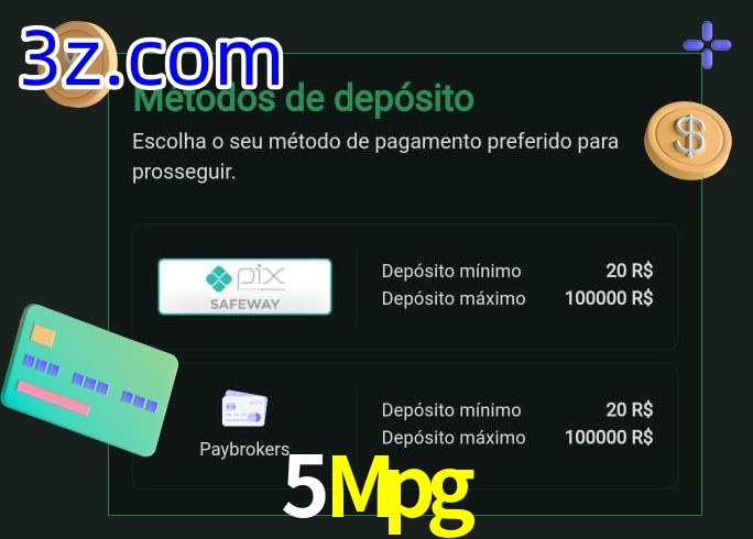 O cassino 5Mpg oferece uma grande variedade de métodos de pagamento